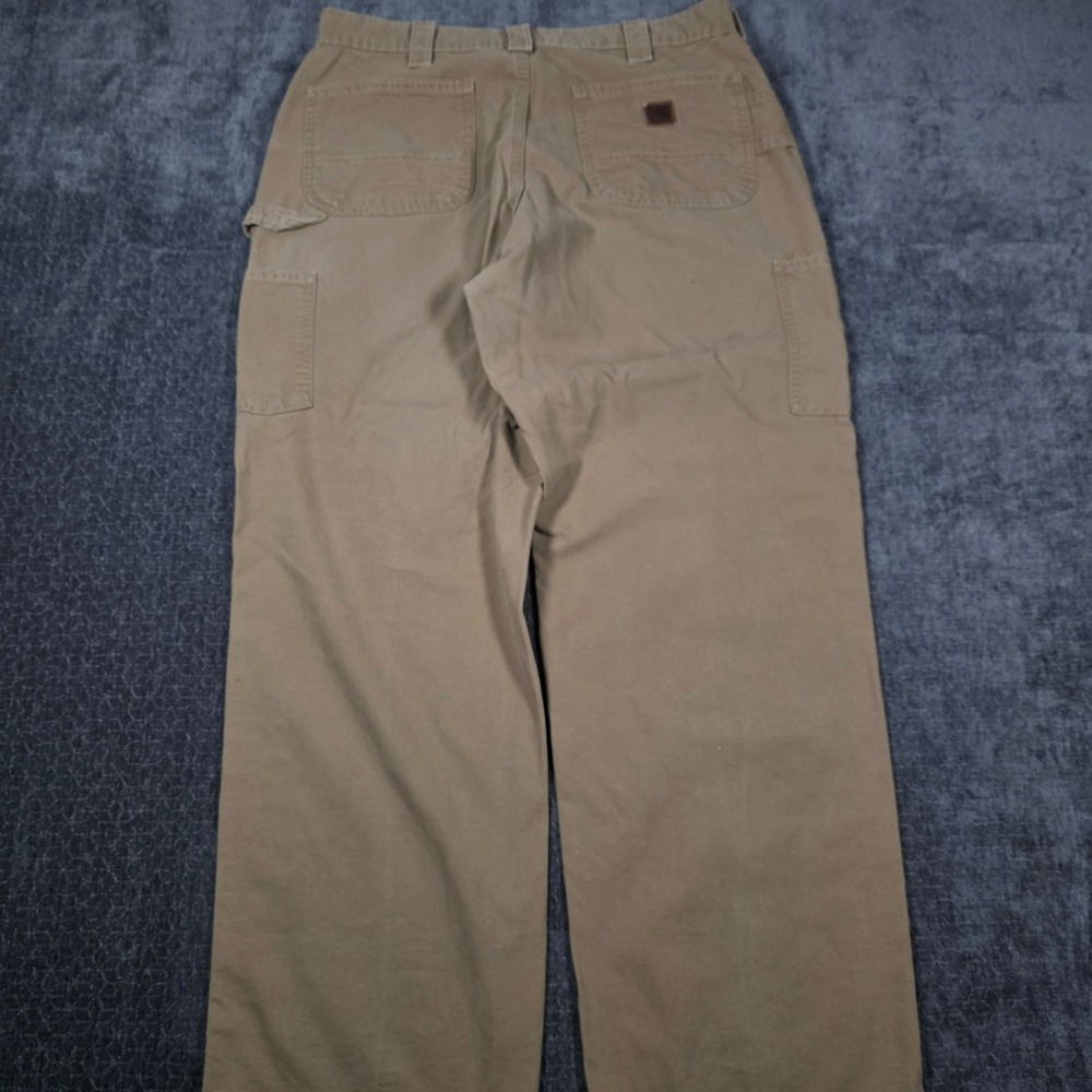 Carhartt B151 DKH Men 36x32 Dark Khaki Canvas Dungaree Fit Carpenter Pants